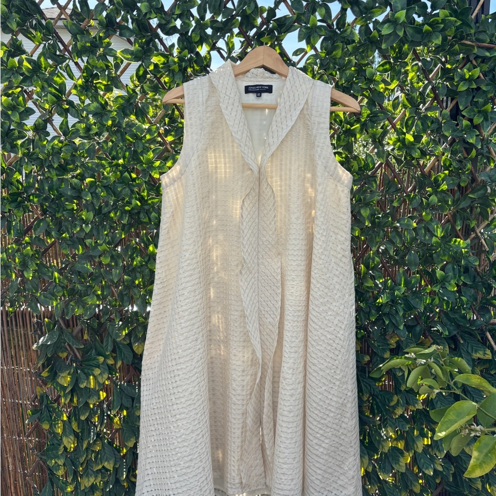 Jones New York Cream Sleeveless Sundress-size 10P